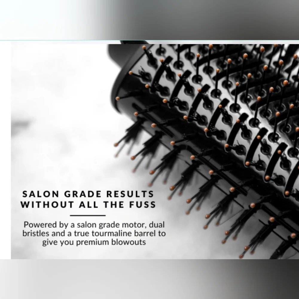 FoxyBae Black & Rose Gold Hot Air Round Brush - Volumizing Hair Styler - Picture 4 of 6